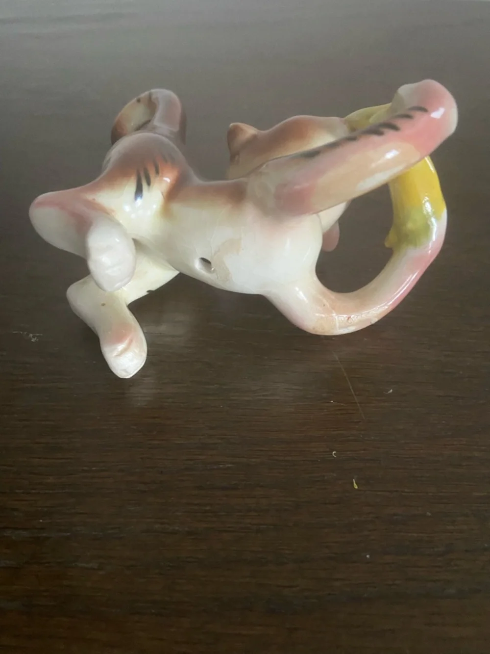 Vintage Ceramic Monkey Figurine Eating Banana